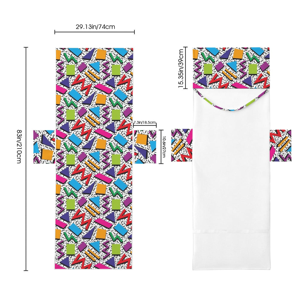 Graphic 80's Beach Chair Towel Cover with Side Pockets