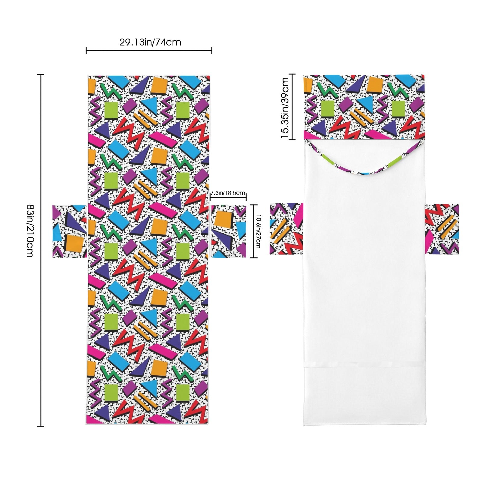 Graphic 80's Beach Chair Towel Cover with Side Pockets