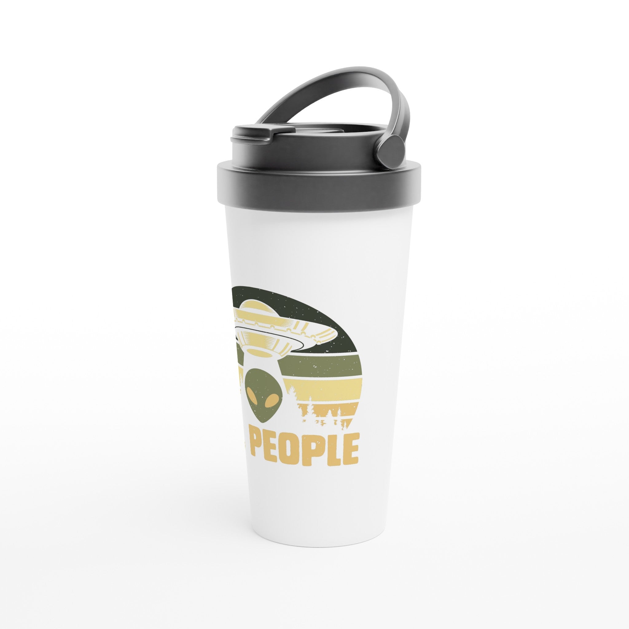Alien Ew, People - White 15oz Stainless Steel Travel Mug Travel Mug Globally Fulfilled Sci Fi