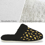 Lightning Bolts Men's Fur Trim Thick-Sole Indoor Slippers Men's Fur Trimmed Slippers comic Printed Offshore