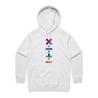 Maths Symbols - Womens Hoodie White Marle Womens Hoodie Maths Printed In Australia