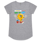 A Little Ray Of Sunshine - Womens Scoop Neck T-Shirt Grey Marle Womens Scoop Neck T-shirt Positivity Printed In Australia