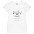 I Can Lift A Latte - Womens V-Neck T-Shirt White Womens Active V-Neck T-shirt Fitness Printed In Australia