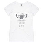 I Can Lift A Latte - Womens V-Neck T-Shirt White Womens Active V-Neck T-shirt Fitness Printed In Australia