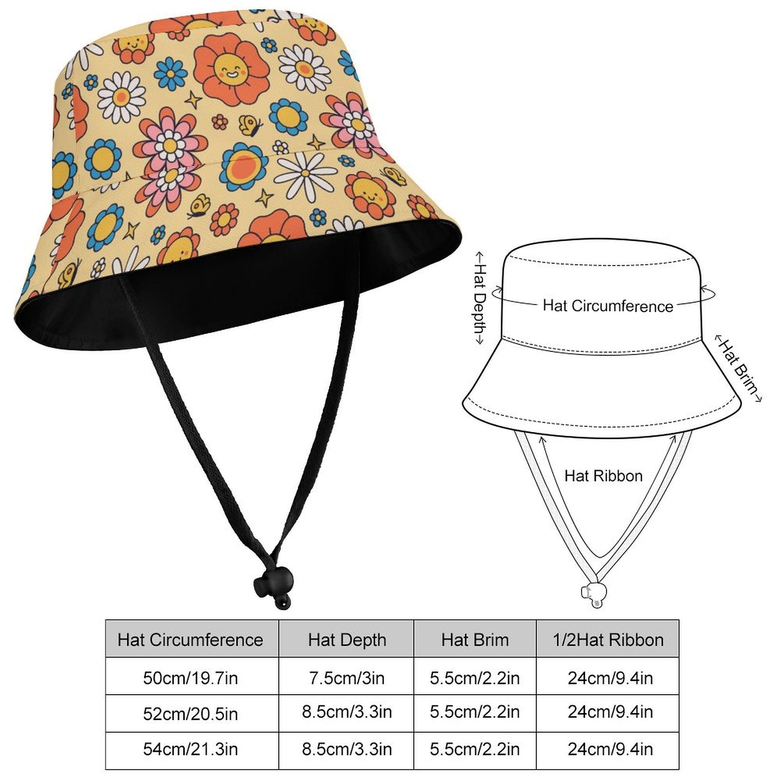 Hippie Flowers - Kids Bucket Hat