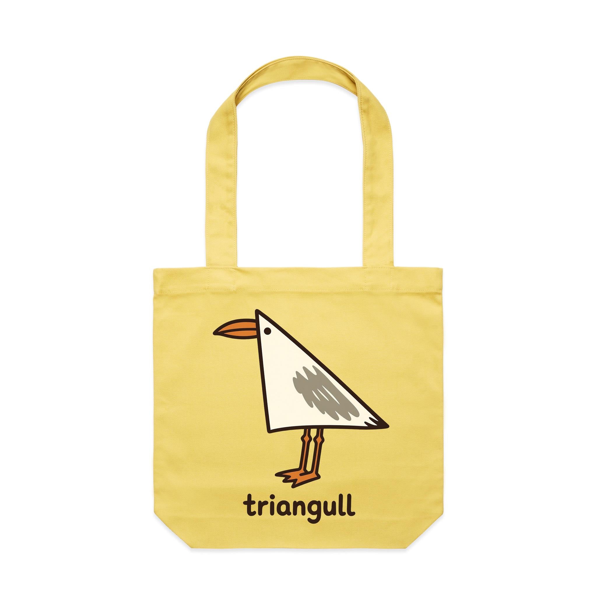 Triangull Geometry Seagull Canvas Tote Bag
