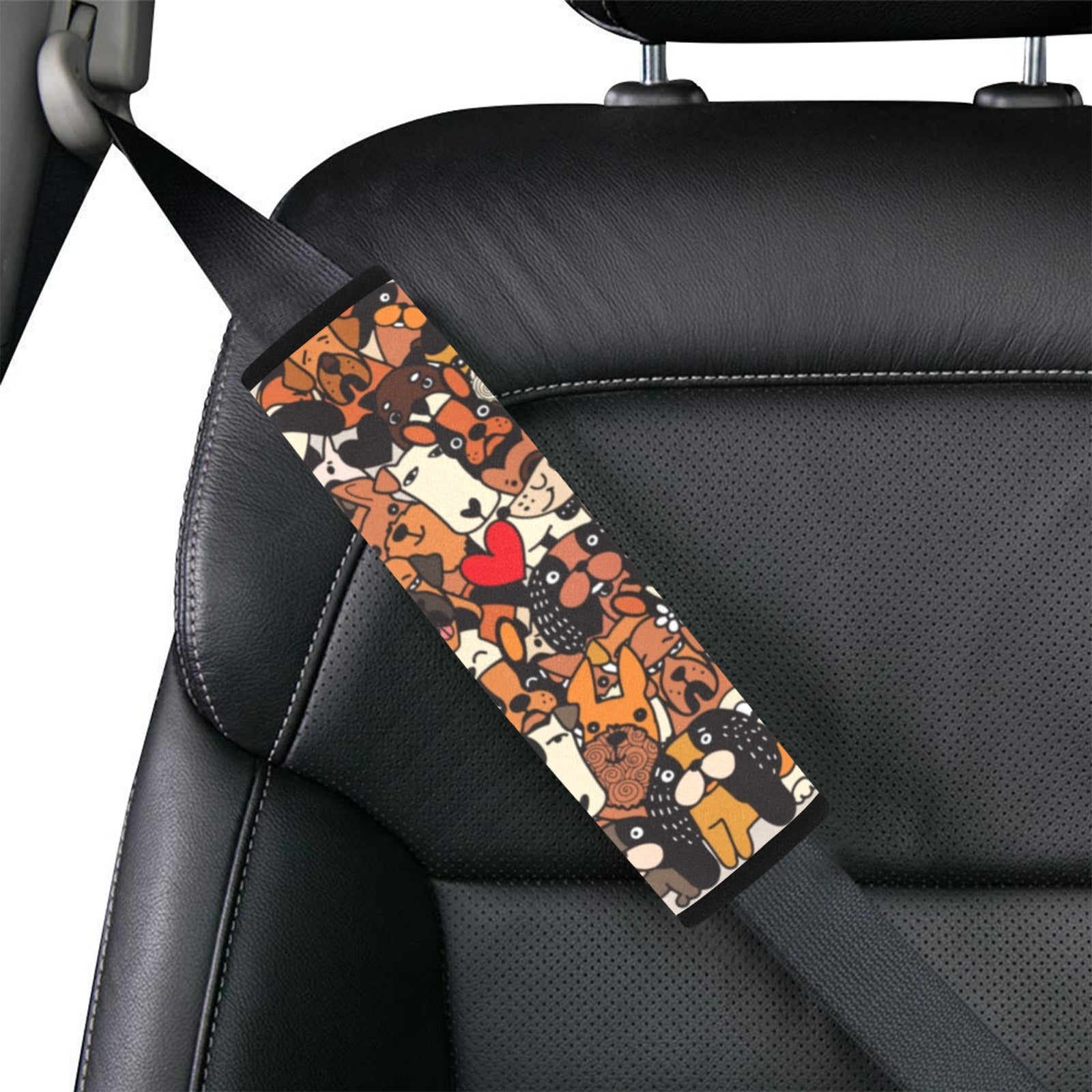 Dog Crowd Car Seat Belt Cover 7''x10'' (Pack of 2) Car Seat Belt Cover 7x10 (Pack of 2) animal Printed Offshore