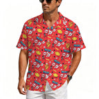 Comic Book Red Men's Crinkle Hawaiian Shirt