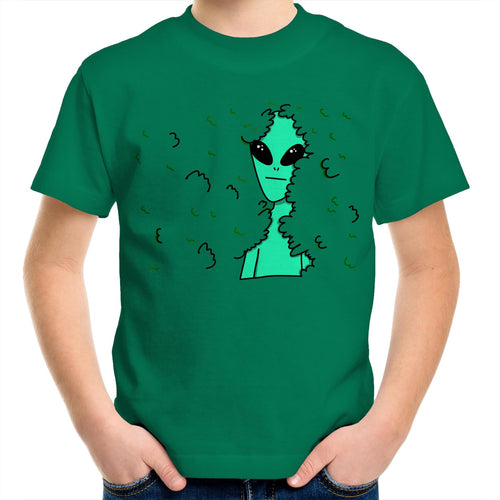 Alien Hedge - Kids Youth T-Shirt Kelly Green Kids Youth T-shirt Printed In Australia Sci Fi
