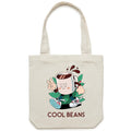 Cool Beans, Coffee Canvas Tote Bag Cream One Size Tote Bag Coffee Printed In Australia