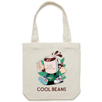 Cool Beans, Coffee - Canvas Tote Bag Cream One Size Tote Bag Coffee Printed In Australia