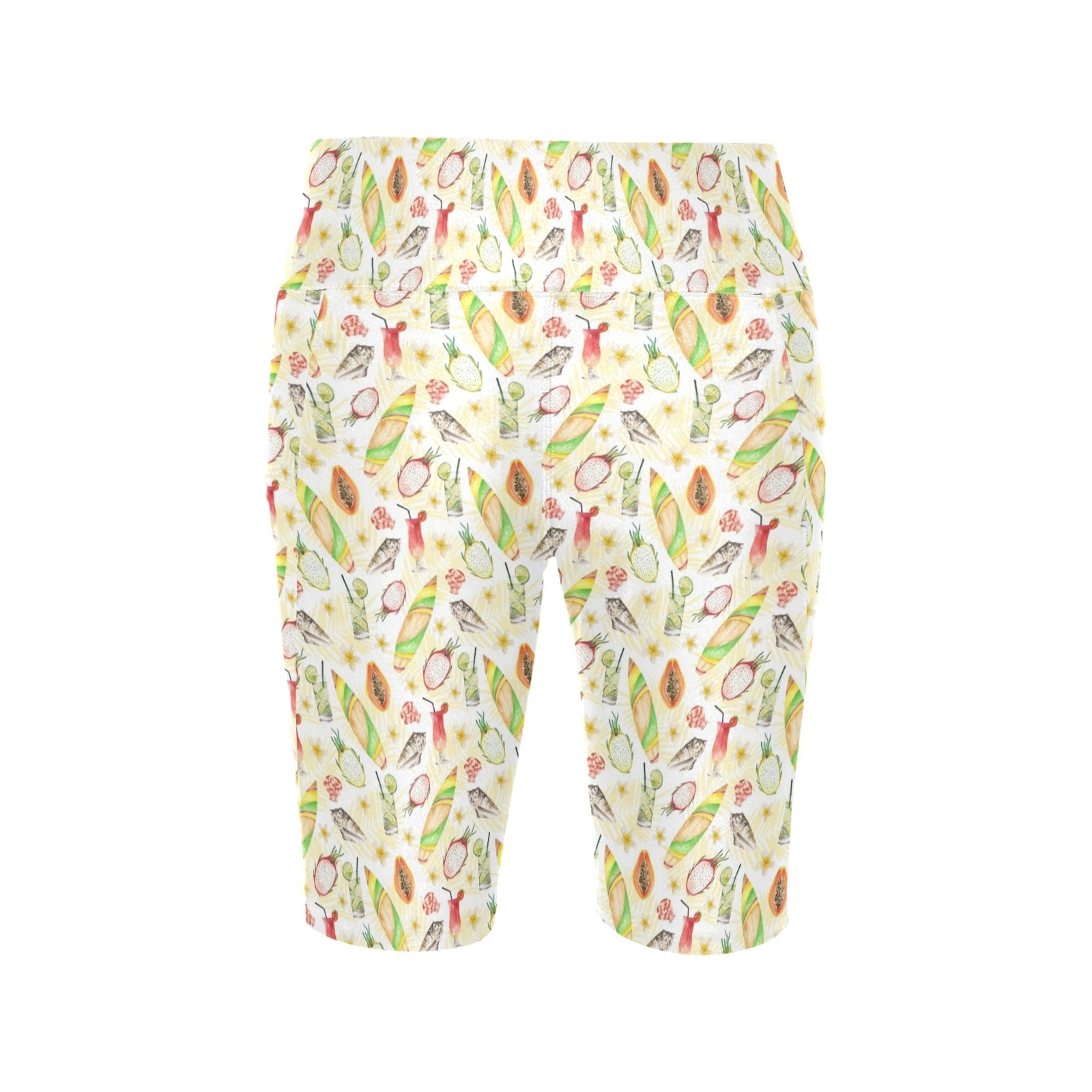 Tropical Surf Women's Bike Shorts With Side Pockets