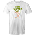 Here For The Food Men's AS Colour T-Shirt White Mens T-shirt Food Printed In Australia
