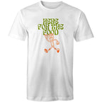 Here For The Food - Mens T-Shirt White Mens T-shirt Food Printed In Australia