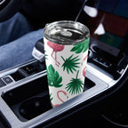 Flamingo Leaves - 20oz Mobile Tumbler with Lid (Black Lock)