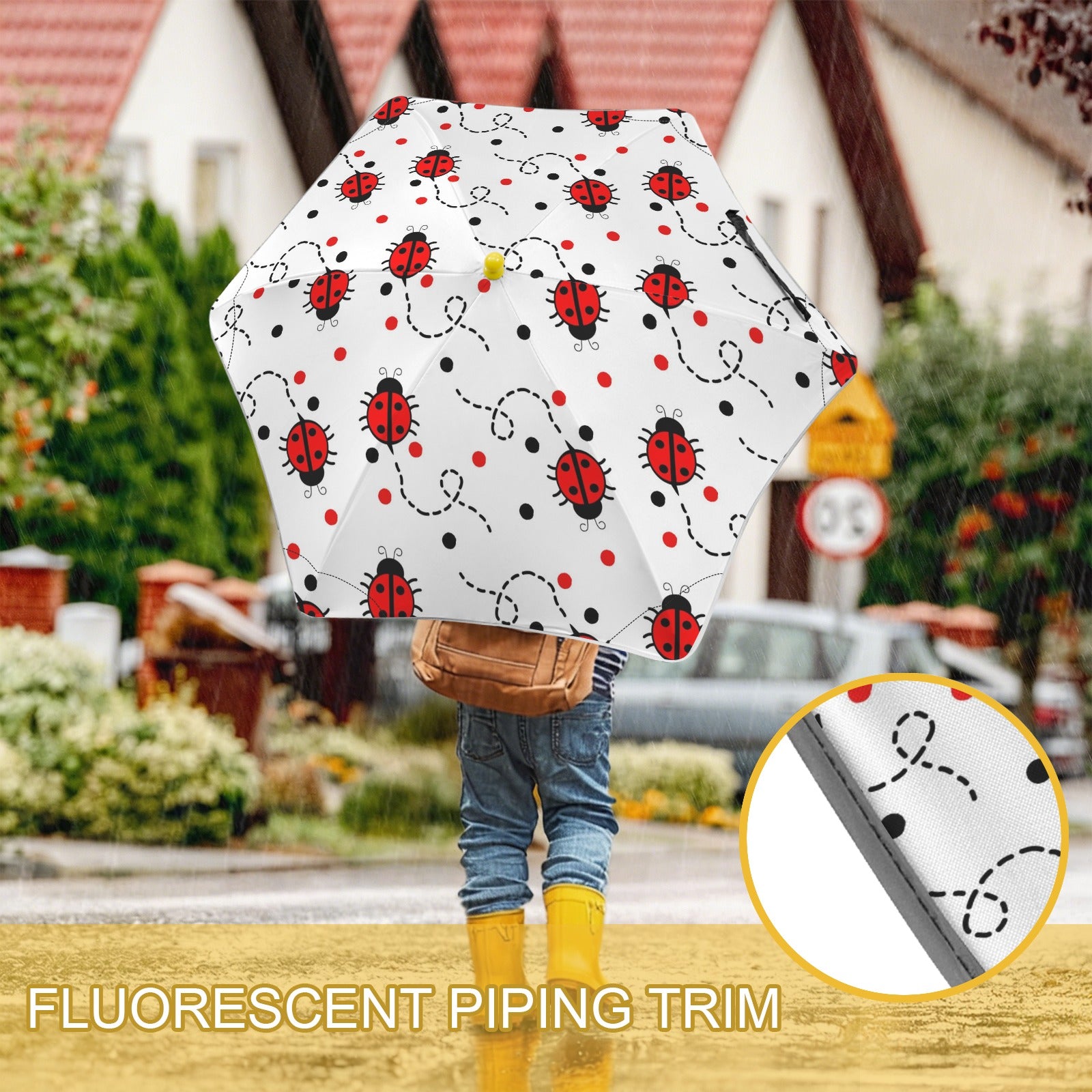 Ladybugs Kids Safe Round Corner Umbrella Kids Safe Round Corner Umbrella animal Printed Offshore
