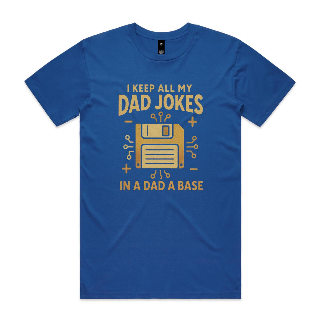 Dad Jokes Dad A Base Men's AS Colour T-shirt Bright Royal Mens T-shirt Dad Printed In Australia