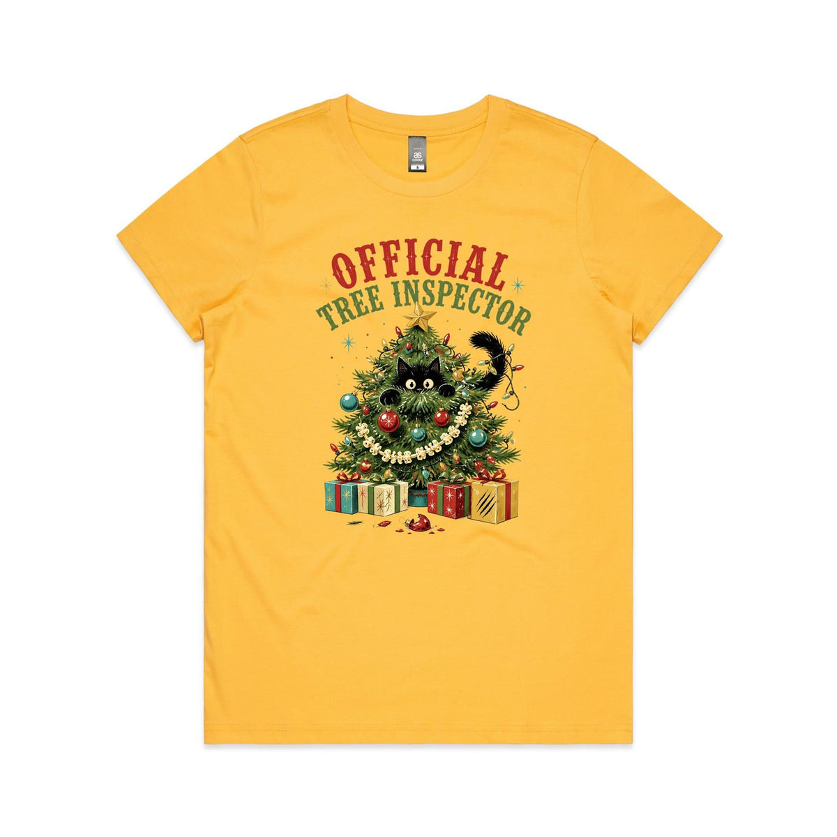 Official Tree Inspector Cat Women's Christmas T-shirt