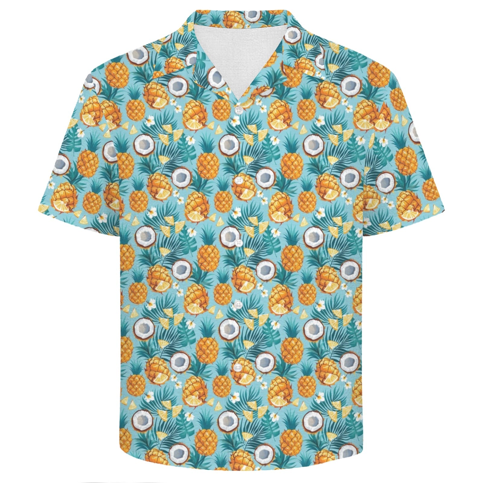 Pineapple Coconut Men's Crinkle Hawaiian Shirt