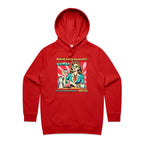 Retro Coffee Woman Women's AS Colour Hoodie Red Womens Hoodie Coffee Printed In Australia Retro