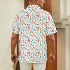 Ukulele Men's Short Sleeve Hawaiian Shirt Men's Hawaiian Shirt (New) Music Printed Offshore