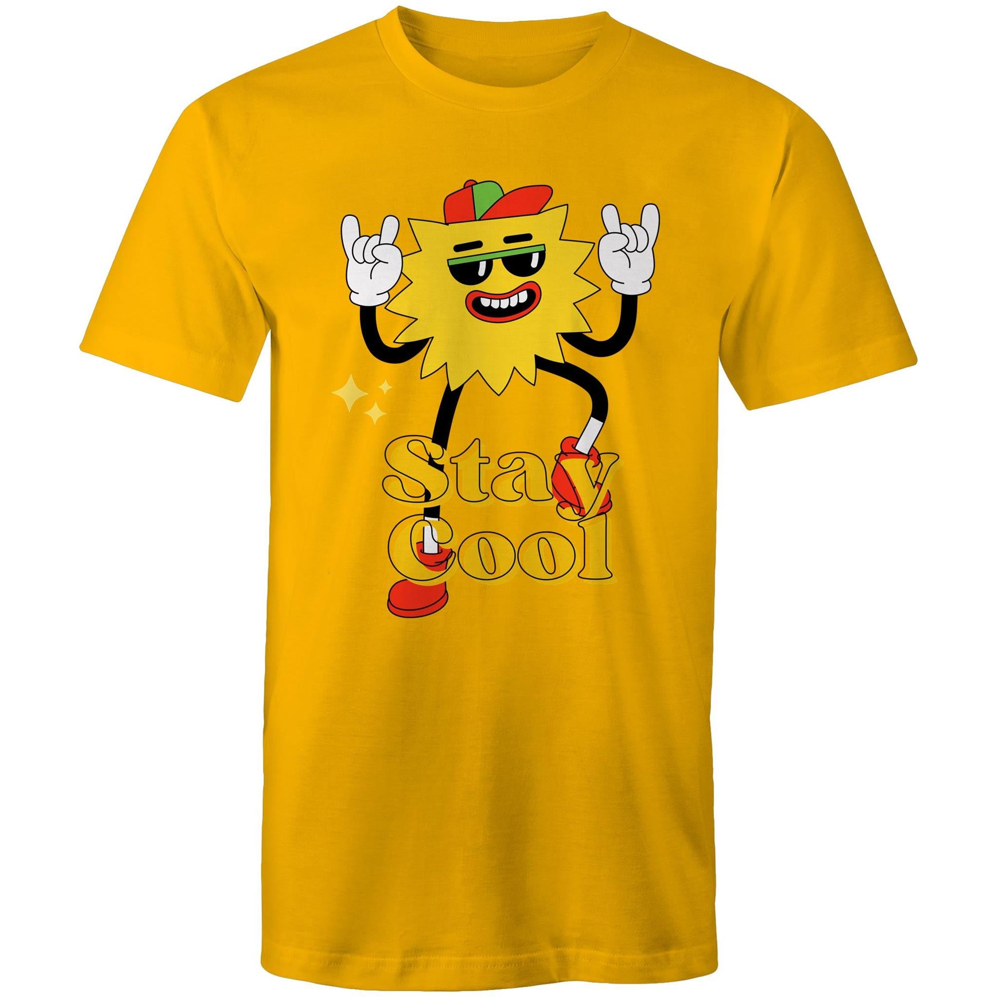 Stay Cool - Mens T-Shirt Gold Mens T-shirt Printed In Australia