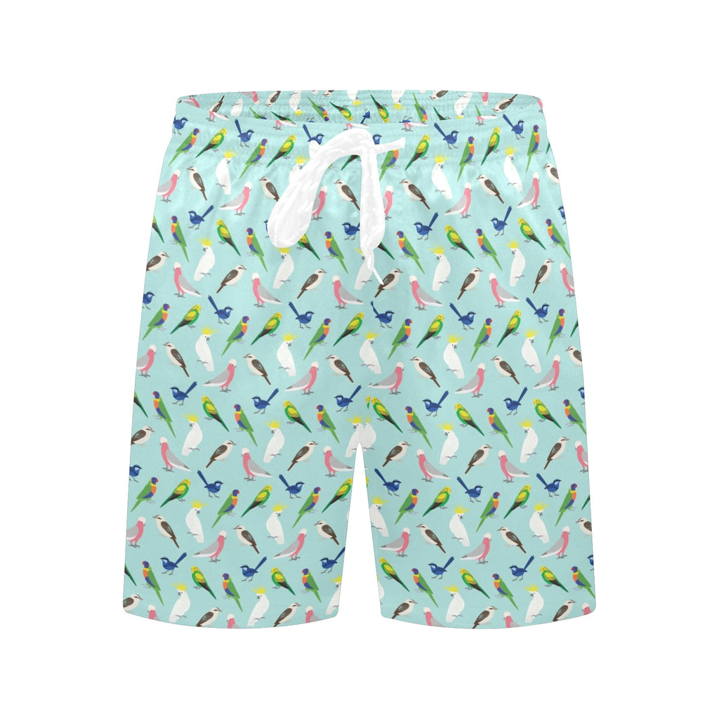 Australian Birds Men's Mid-Length Beach Shorts Men's Mid-Length Beach Shorts animal Birds Printed Offshore