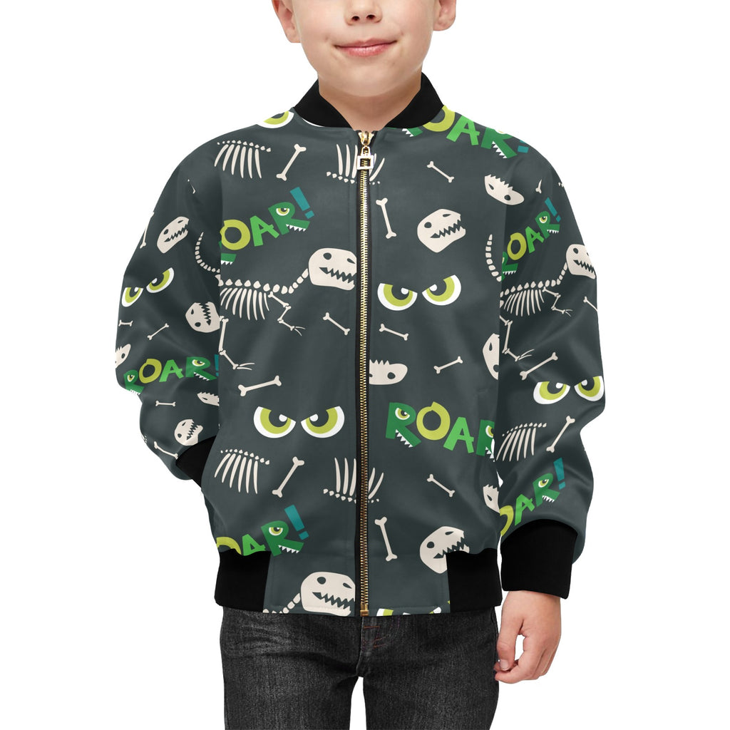 Dinosaur Roar Kids Bomber Jacket Kids Bomber Jacket animal Printed Offshore