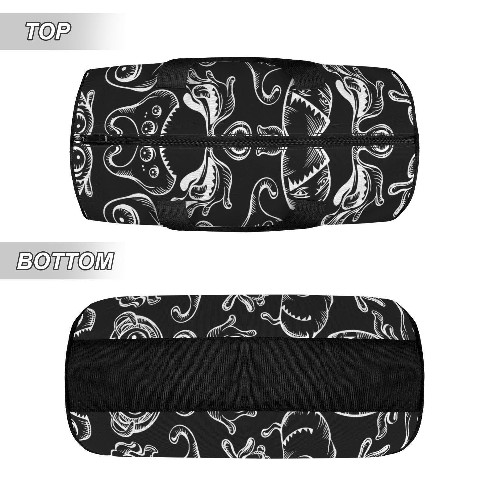 Monsters In Black And White Duffle Bag Duffle Bag Printed Offshore