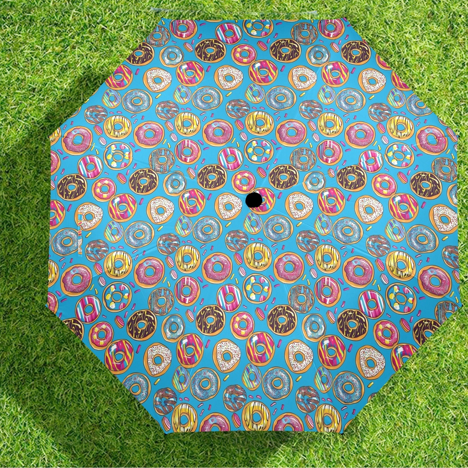 Doughnuts On Blue - Umbrella Umbrella Food Printed Offshore