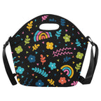 Rainbows And Flowers Neoprene Lunch Bag/Large (Model 1669) One Size Neoprene Lunch Bag Printed Offshore
