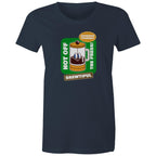 Brewtiful, Coffee Press - Womens T-shirt Navy Womens T-shirt Coffee Printed In Australia