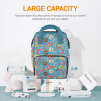 Doughnuts On Blue Multi-Function Backpack, Nappy / Diaper Bag Multi-function Backpack, Nappy / Diaper Bag Food Printed Offshore
