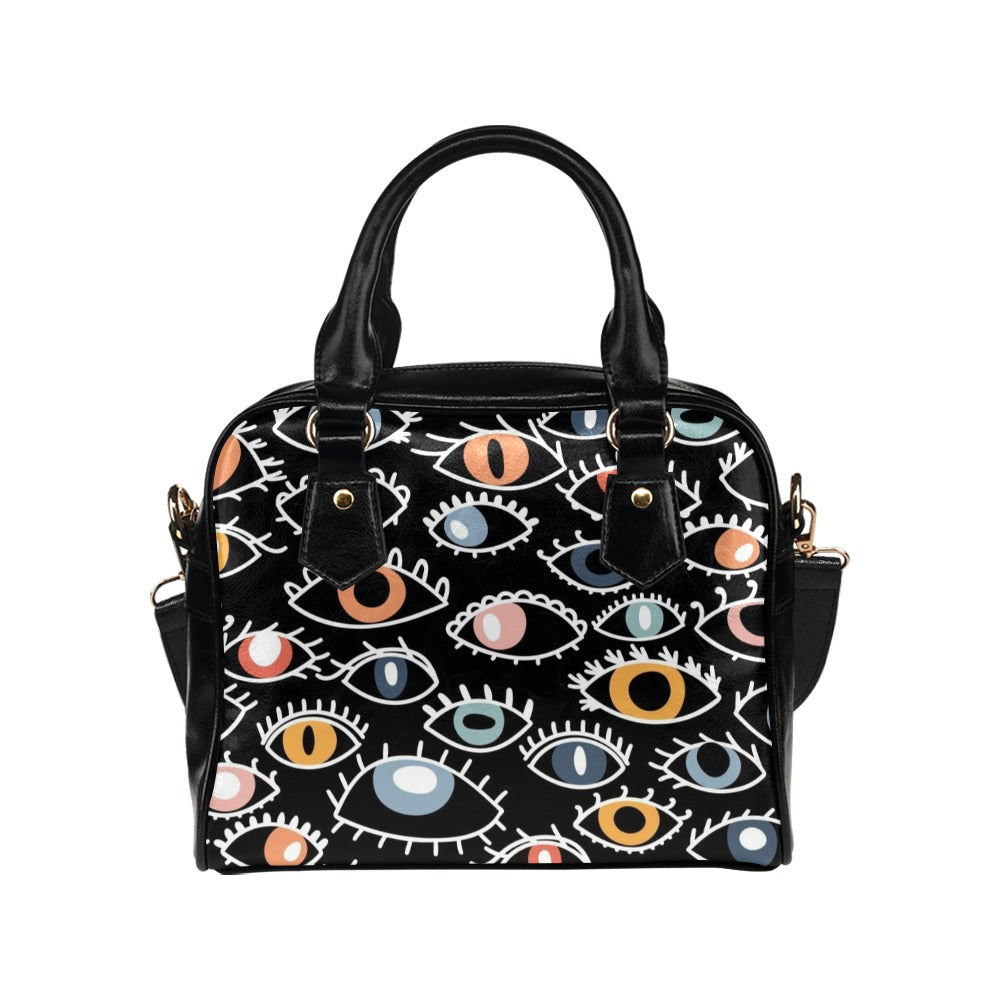 Eyes On Black Shoulder Handbag