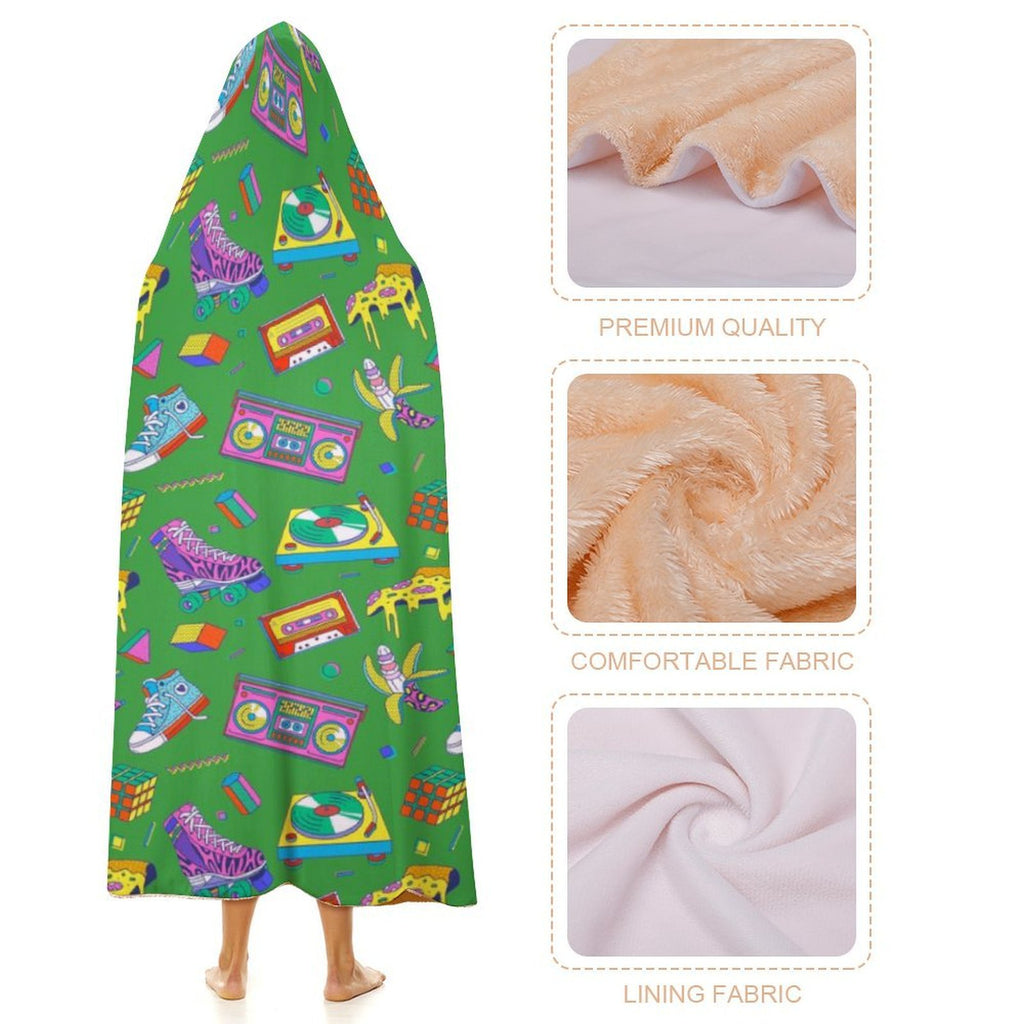 Bright 80's Kids Hooded Blanket 100cm x 130cm