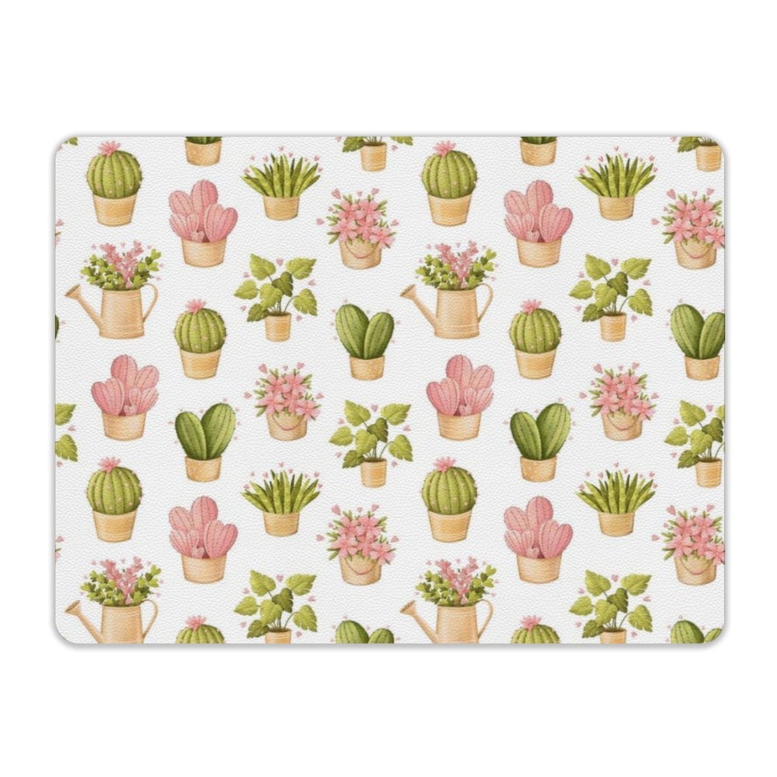 Cactus Pots And Plants Leather Mouse Pad Leather Mouse Pad Plants Printed Offshore