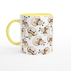 Cute Mushrooms - White 11oz Ceramic Mug with Colour Inside Ceramic Yellow Colour 11oz Mug Globally Fulfilled