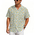 Delicate Frangipani Men's Crinkle Hawaiian Shirt