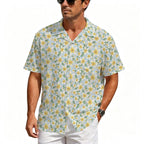 Delicate Frangipani Men's Crinkle Hawaiian Shirt