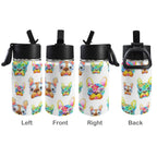 French Bulldogs 12oz Kids Water Bottle with Straw Lid