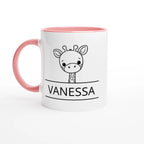 Personalise - Giraffe Name - 11oz Ceramic Mug Ceramic Pink Personalised 11oz Mug animal customise Globally Fulfilled Name personalise