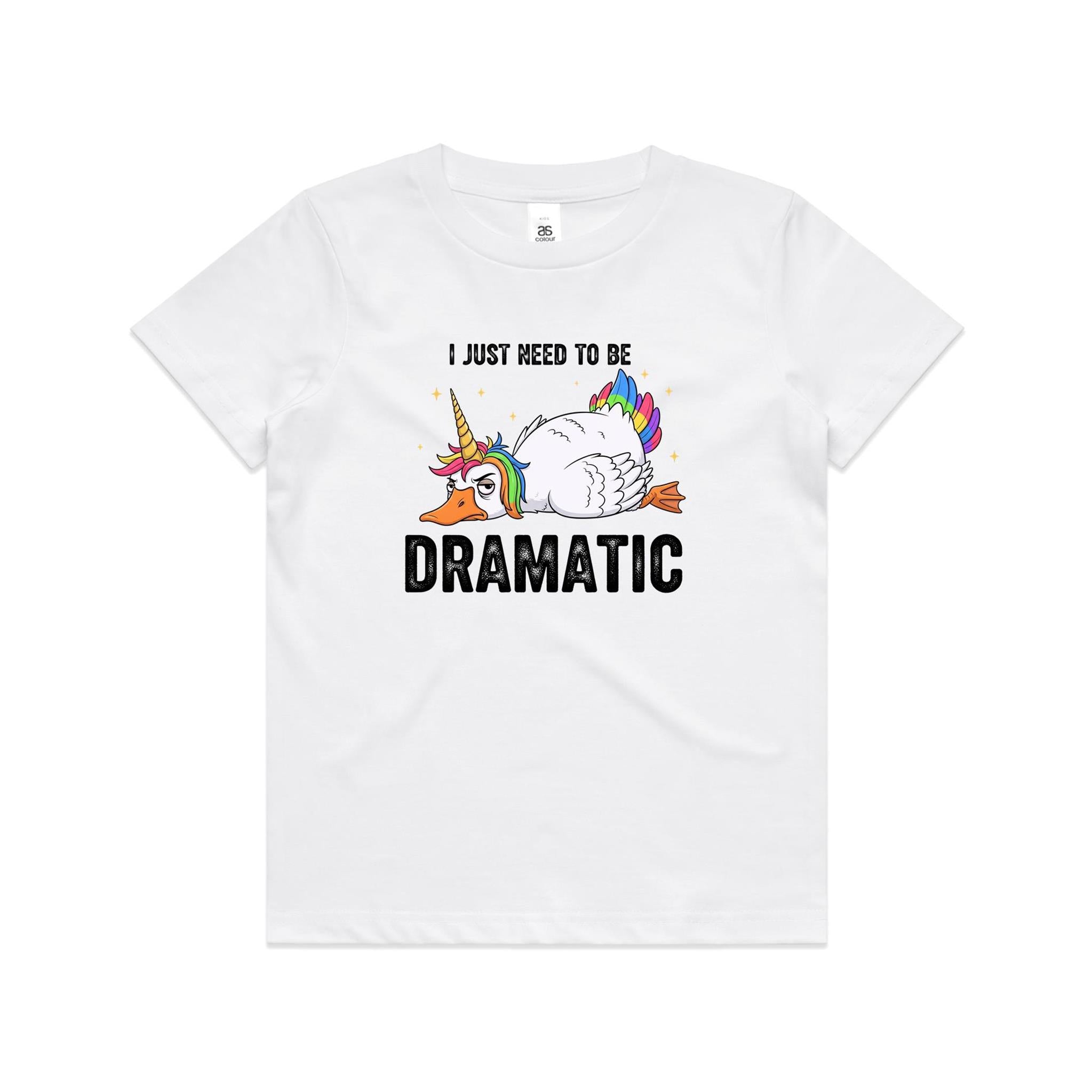 Dramatic Unicorn Goose Kid's AS Colour T-shirt White Kids Youth T-shirt animal Printed In Australia