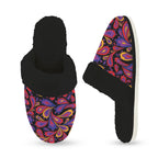 Paisley Swirl Women's Fur Trim Thick-Sole Indoor Slippers Women's Fur Trimmed Slippers Printed Offshore