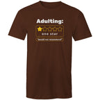 Adulting, One Star - Mens T-Shirt Dark Chocolate Mens T-shirt Printed In Australia
