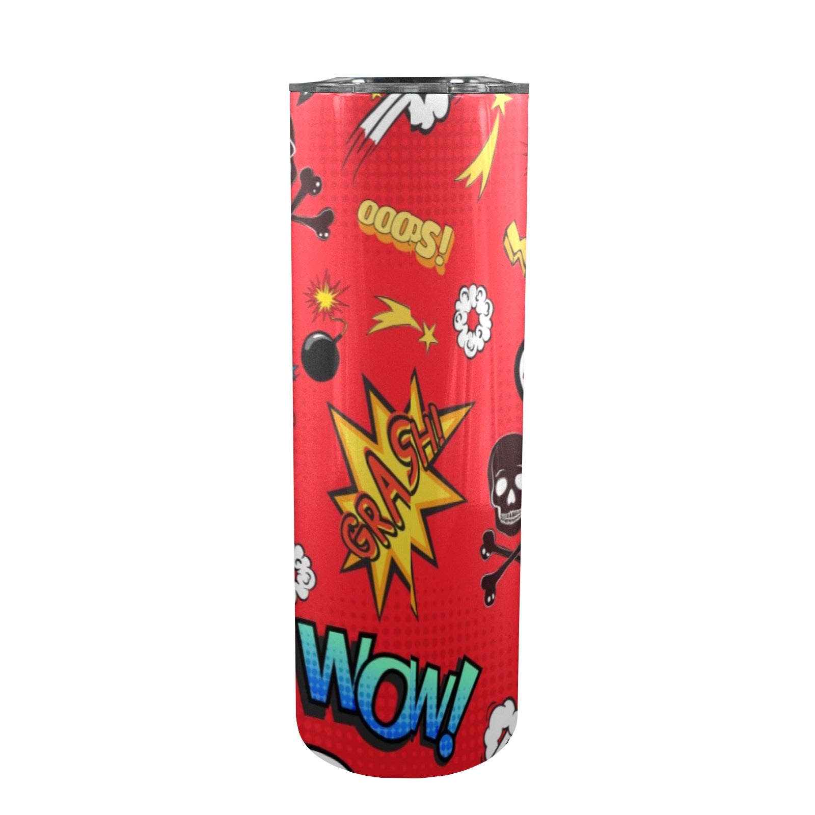 Comic Book Red - 20oz Tall Skinny Tumbler with Lid and Straw
