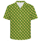 Rubber Ducks On Green Men's Crinkle Hawaiian Shirt