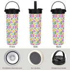 Pastel Flowers 20oz Tea Tumbler with Carry Handle