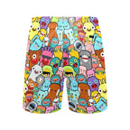 Happy Monsters Men's Mid-Length Beach Shorts Men's Mid-Length Beach Shorts Printed Offshore Sci Fi