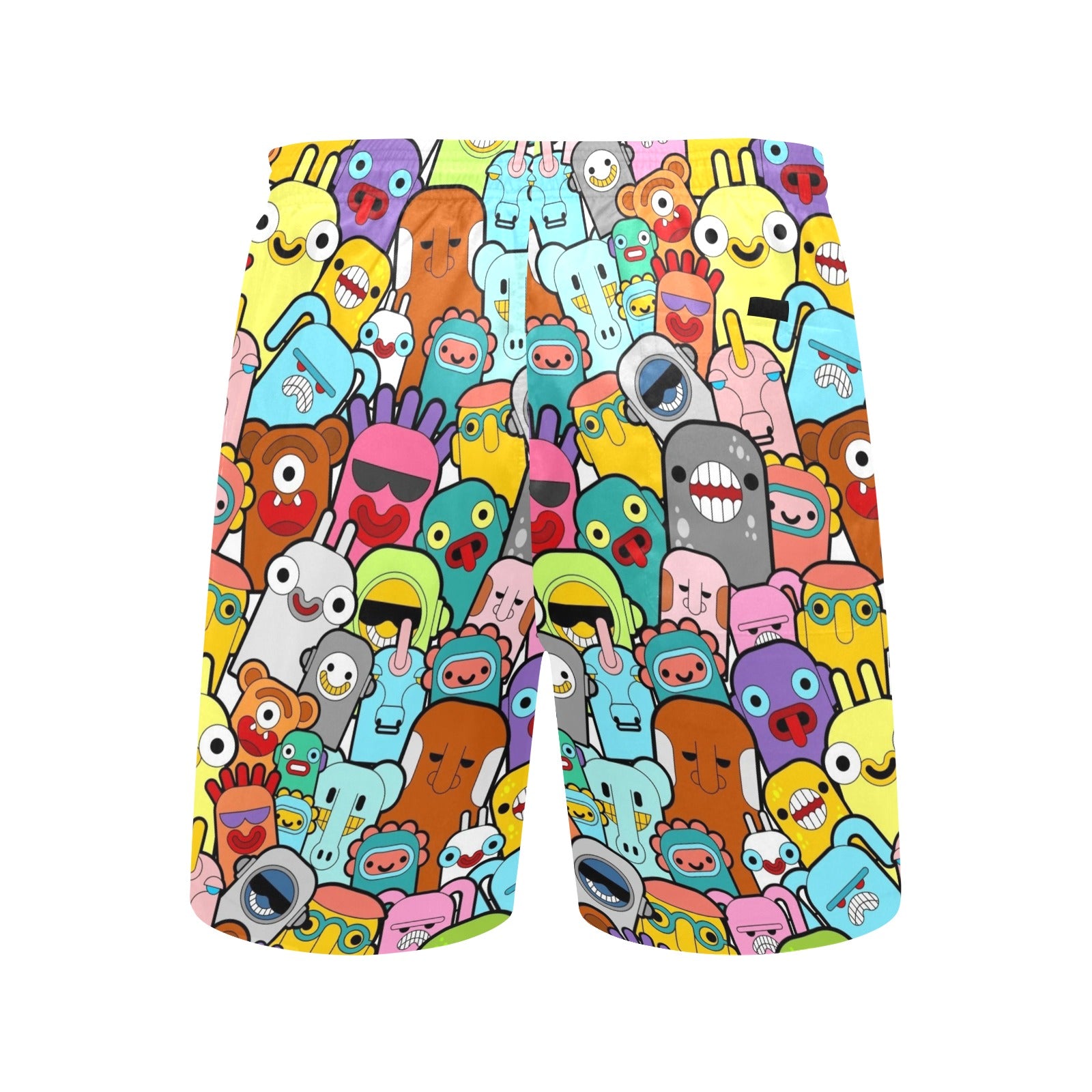Happy Monsters Men's Mid-Length Beach Shorts Men's Mid-Length Beach Shorts Printed Offshore Sci Fi