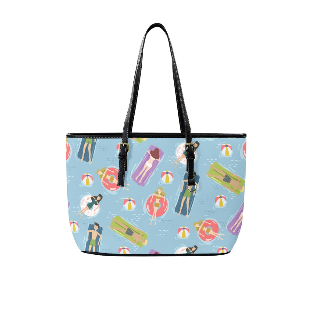Beach Float - Leather Tote Bag-Large